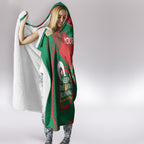 Custom NRL Rabbitohs NAIDOC Week Hooded Blanket Keep The Fire Burning Indigenous Art