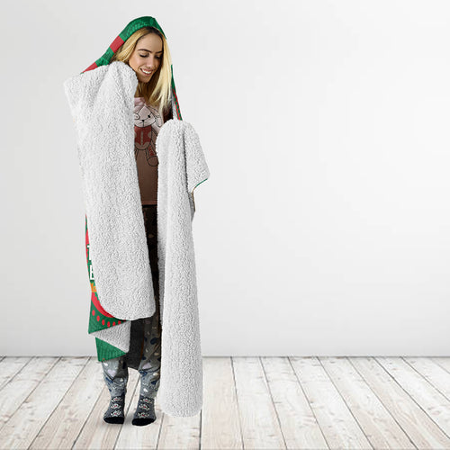 Custom NRL Rabbitohs NAIDOC Week Hooded Blanket Keep The Fire Burning Indigenous Art