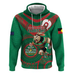 Custom NRL Rabbitohs NAIDOC Week Hoodie Keep The Fire Burning Indigenous Art