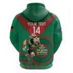 Custom NRL Rabbitohs NAIDOC Week Hoodie Keep The Fire Burning Indigenous Art