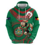 Custom NRL Rabbitohs NAIDOC Week Hoodie Keep The Fire Burning Indigenous Art