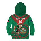 Custom NRL Rabbitohs NAIDOC Week Kid Hoodie Keep The Fire Burning Indigenous Art