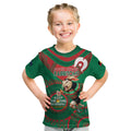 Custom NRL Rabbitohs NAIDOC Week Kid T Shirt Keep The Fire Burning Indigenous Art
