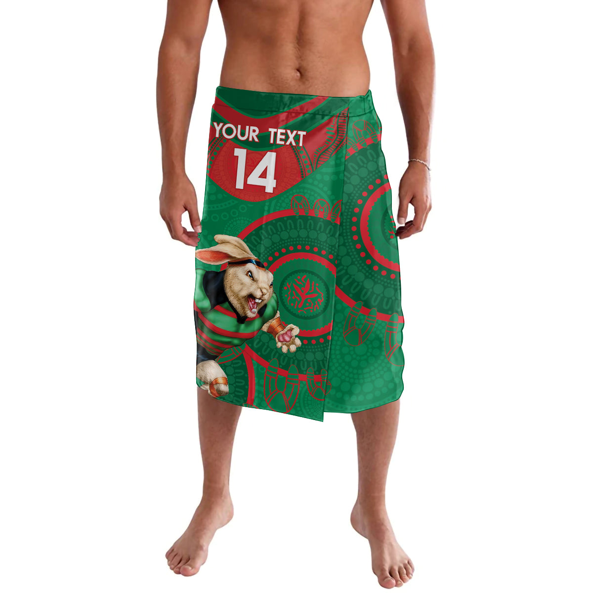 Custom NRL Rabbitohs NAIDOC Week Lavalava Keep The Fire Burning Indigenous Art