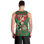 Custom NRL Rabbitohs NAIDOC Week Men Tank Top Keep The Fire Burning Indigenous Art