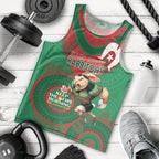 Custom NRL Rabbitohs NAIDOC Week Men Tank Top Keep The Fire Burning Indigenous Art