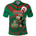 Custom NRL Rabbitohs NAIDOC Week Polo Shirt Keep The Fire Burning Indigenous Art