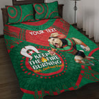 Custom NRL Rabbitohs NAIDOC Week Quilt Bed Set Keep The Fire Burning Indigenous Art
