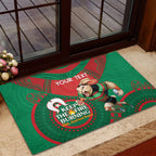 Custom NRL Rabbitohs NAIDOC Week Rubber Doormat Keep The Fire Burning Indigenous Art