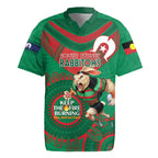 Custom NRL Rabbitohs NAIDOC Week Rugby Jersey Keep The Fire Burning Indigenous Art