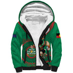Custom NRL Rabbitohs NAIDOC Week Sherpa Hoodie Keep The Fire Burning Indigenous Art