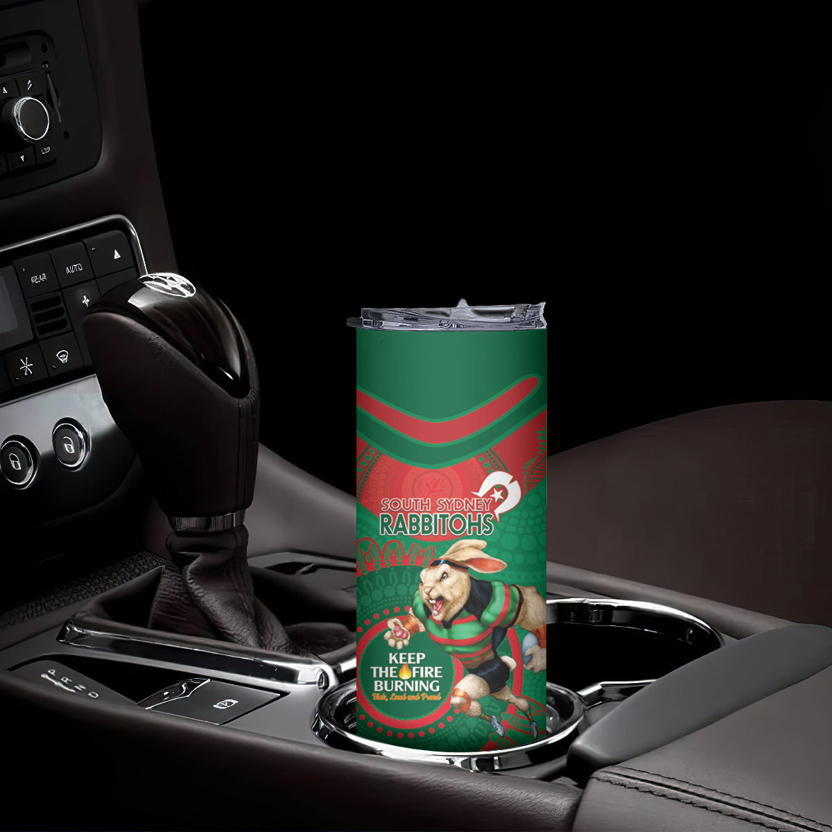 NRL Rabbitohs NAIDOC Week Skinny Tumbler Keep The Fire Burning Indigenous Art