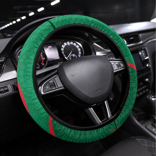 NRL Rabbitohs NAIDOC Week Steering Wheel Cover Keep The Fire Burning Indigenous Art