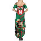 Custom NRL Rabbitohs NAIDOC Week Summer Maxi Dress Keep The Fire Burning Indigenous Art