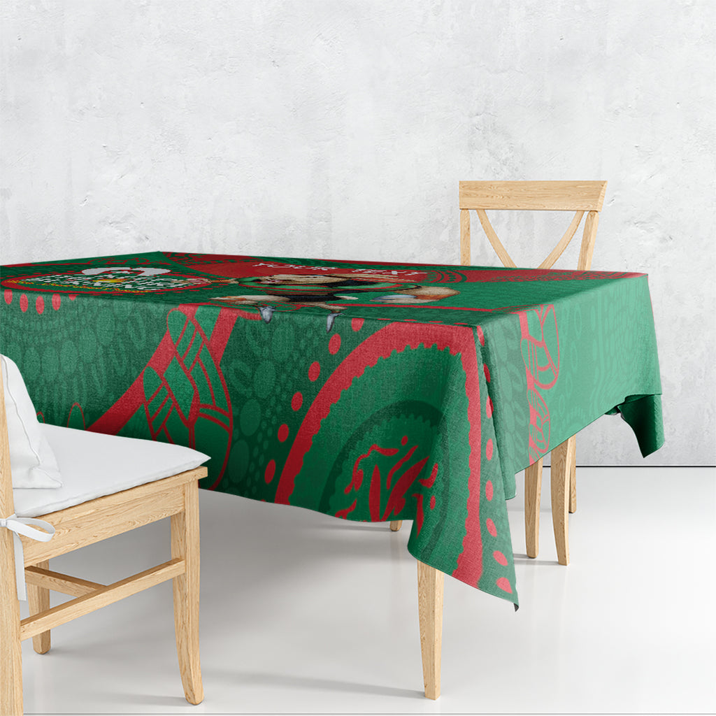 Custom NRL Rabbitohs NAIDOC Week Tablecloth Keep The Fire Burning Indigenous Art