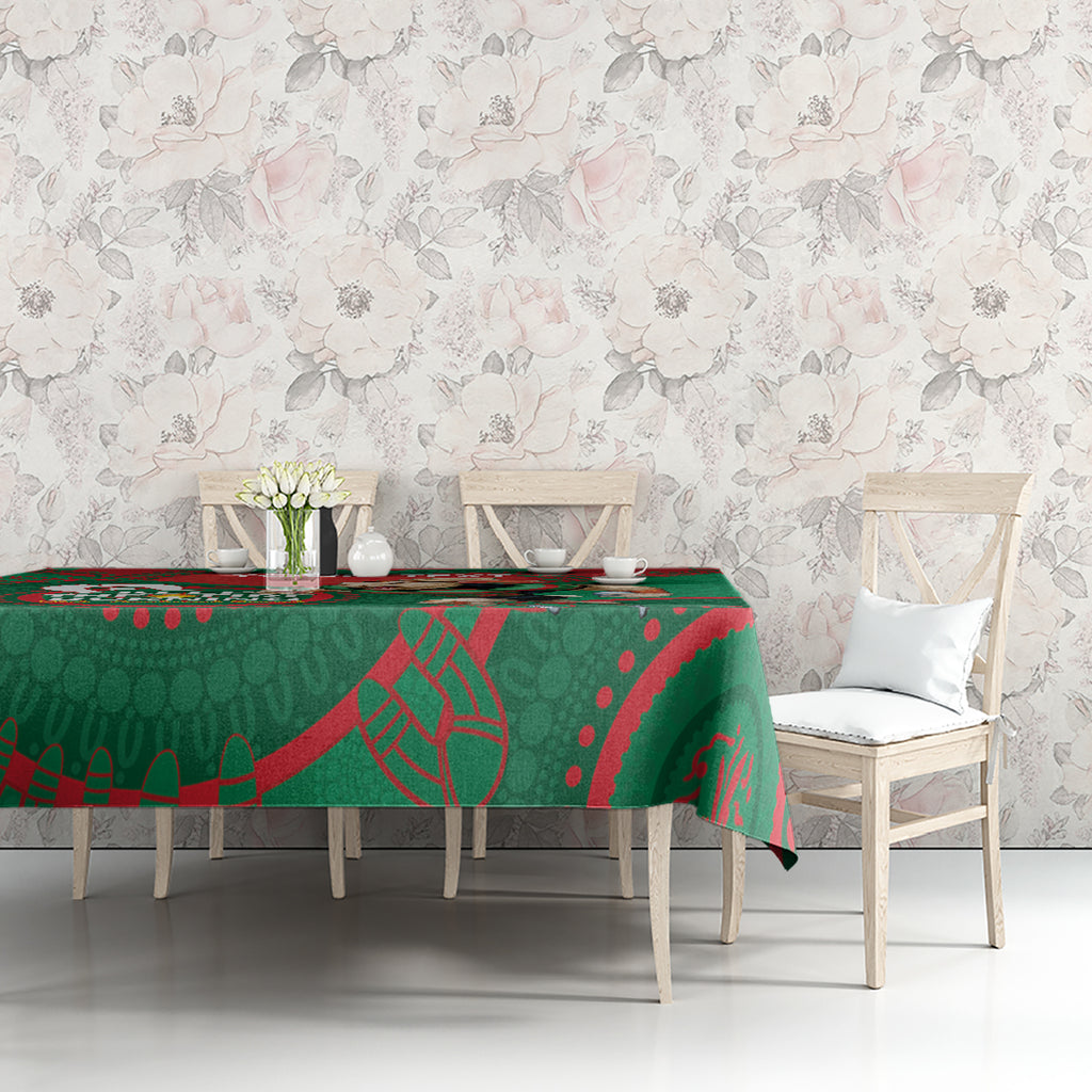 Custom NRL Rabbitohs NAIDOC Week Tablecloth Keep The Fire Burning Indigenous Art