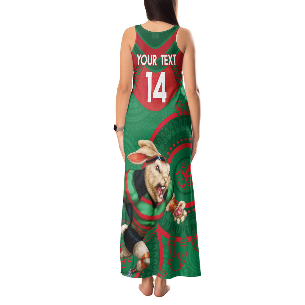 Custom NRL Rabbitohs NAIDOC Week Tank Maxi Dress Keep The Fire Burning Indigenous Art