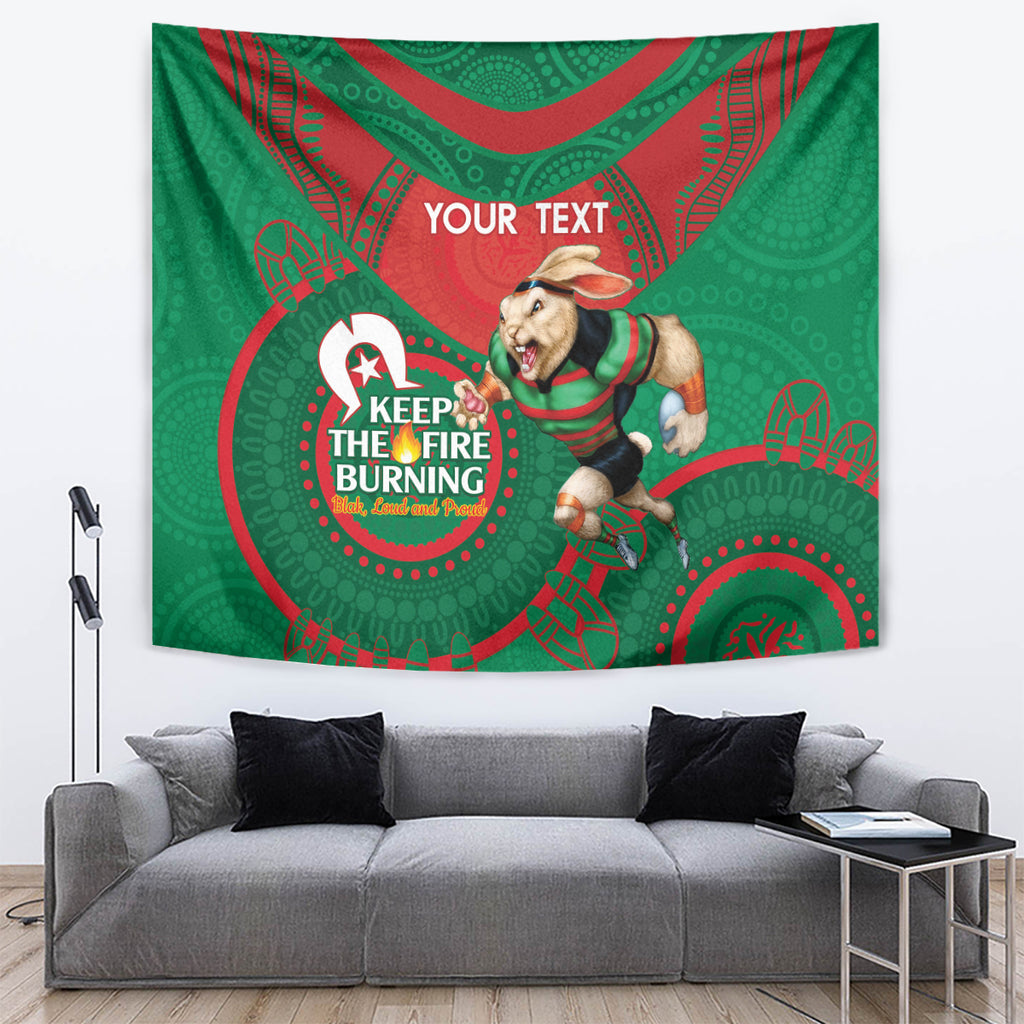 Custom NRL Rabbitohs NAIDOC Week Tapestry Keep The Fire Burning Indigenous Art