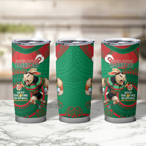 NRL Rabbitohs NAIDOC Week Tumbler Cup Keep The Fire Burning Indigenous Art