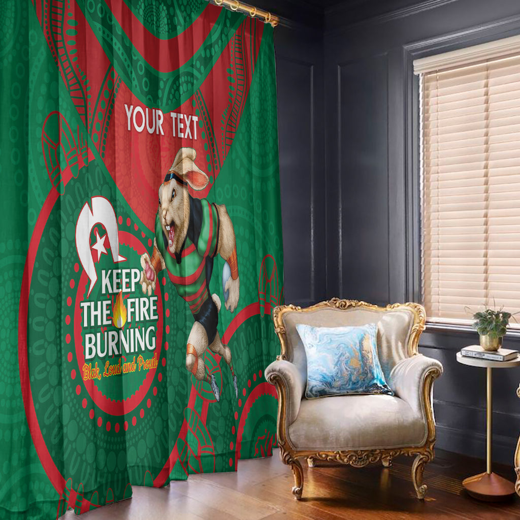 Custom NRL Rabbitohs NAIDOC Week Window Curtain Keep The Fire Burning Indigenous Art
