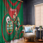 Custom NRL Rabbitohs NAIDOC Week Window Curtain Keep The Fire Burning Indigenous Art