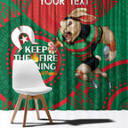 Custom NRL Rabbitohs NAIDOC Week Window Curtain Keep The Fire Burning Indigenous Art
