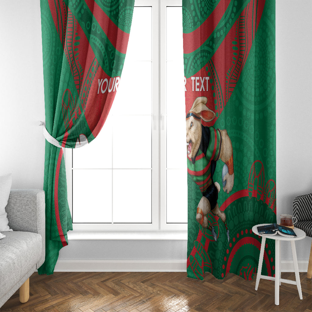 Custom NRL Rabbitohs NAIDOC Week Window Curtain Keep The Fire Burning Indigenous Art