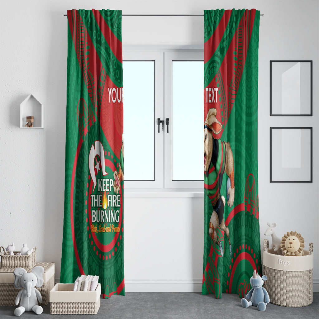 Custom NRL Rabbitohs NAIDOC Week Window Curtain Keep The Fire Burning Indigenous Art