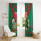Custom NRL Rabbitohs NAIDOC Week Window Curtain Keep The Fire Burning Indigenous Art
