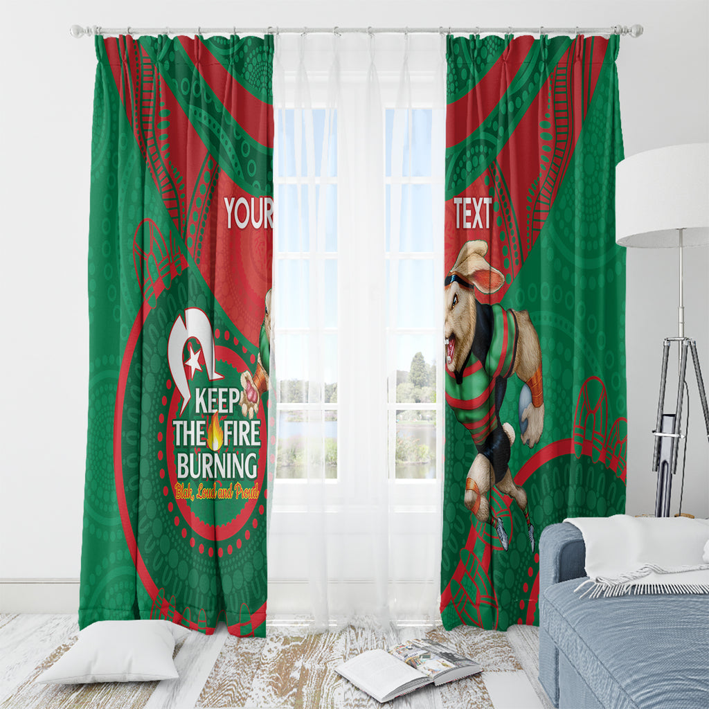 Custom NRL Rabbitohs NAIDOC Week Window Curtain Keep The Fire Burning Indigenous Art