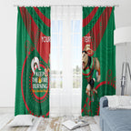 Custom NRL Rabbitohs NAIDOC Week Window Curtain Keep The Fire Burning Indigenous Art