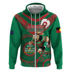 Custom NRL Rabbitohs NAIDOC Week Zip Hoodie Keep The Fire Burning Indigenous Art