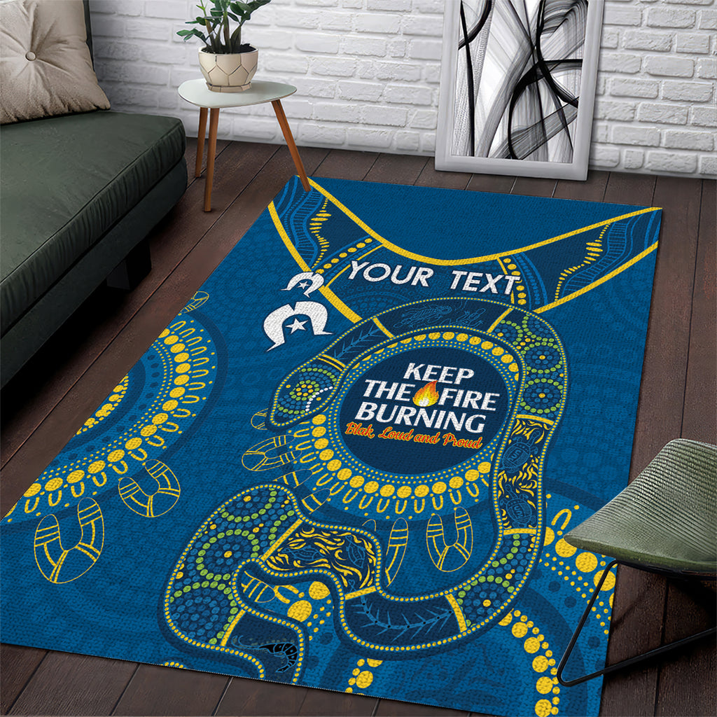 Custom NRL Eels NAIDOC Week Area Rug Keep The Fire Burning Indigenous Art