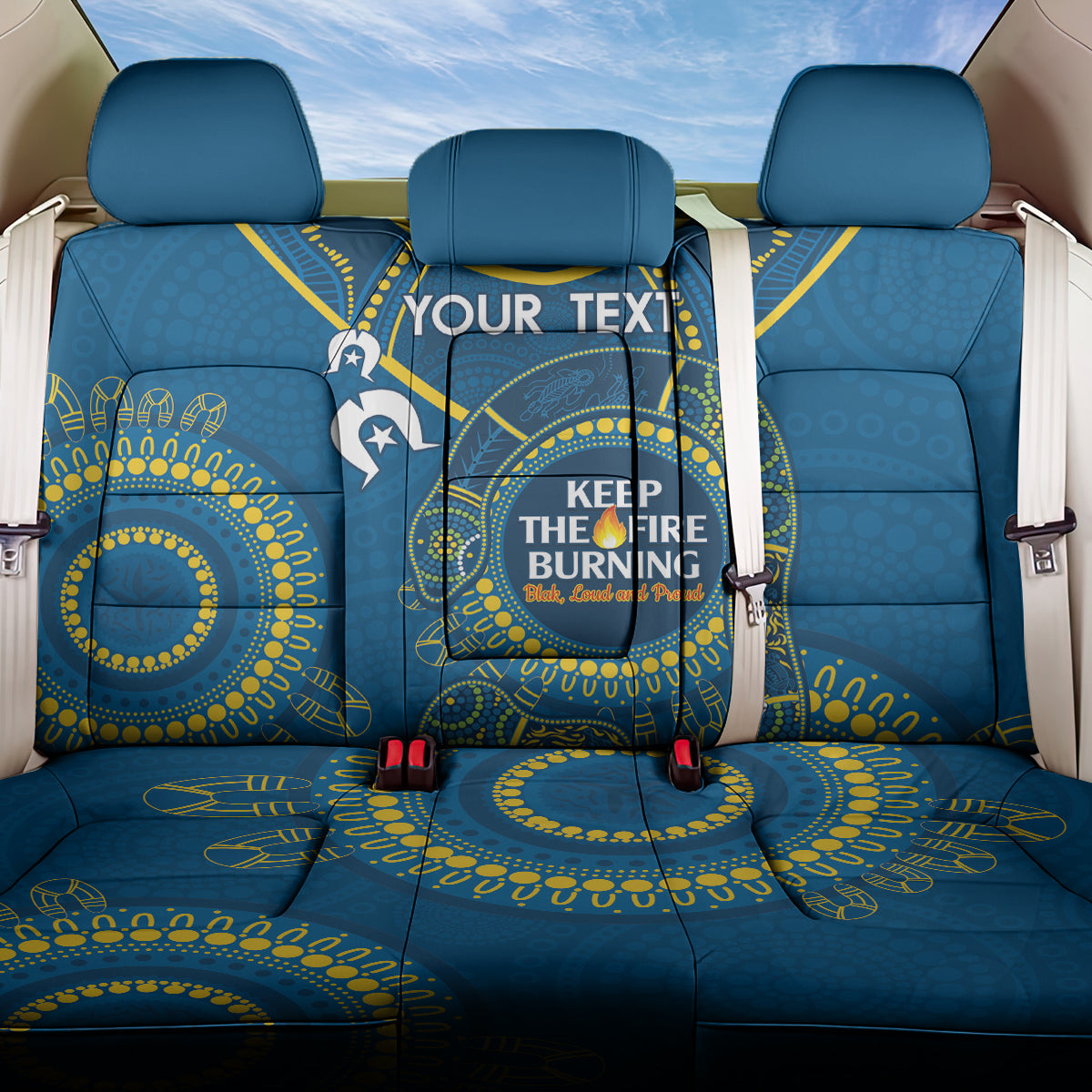 Custom NRL Eels NAIDOC Week Back Car Seat Cover Keep The Fire Burning Indigenous Art