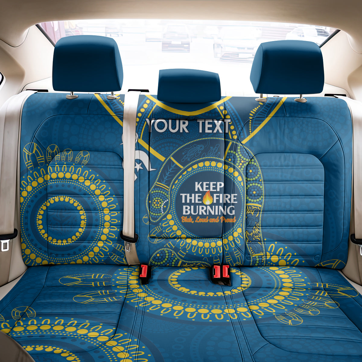 Custom NRL Eels NAIDOC Week Back Car Seat Cover Keep The Fire Burning Indigenous Art
