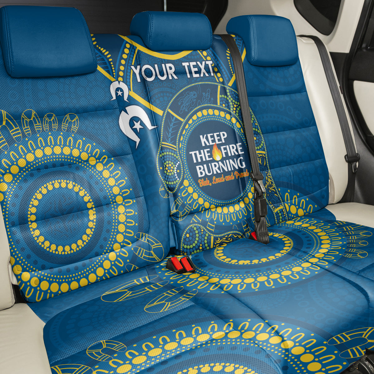 Custom NRL Eels NAIDOC Week Back Car Seat Cover Keep The Fire Burning Indigenous Art