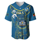 Custom NRL Eels NAIDOC Week Baseball Jersey Keep The Fire Burning Indigenous Art