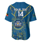 Custom NRL Eels NAIDOC Week Baseball Jersey Keep The Fire Burning Indigenous Art