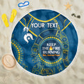 Custom NRL Eels NAIDOC Week Beach Blanket Keep The Fire Burning Indigenous Art