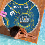 Custom NRL Eels NAIDOC Week Beach Blanket Keep The Fire Burning Indigenous Art