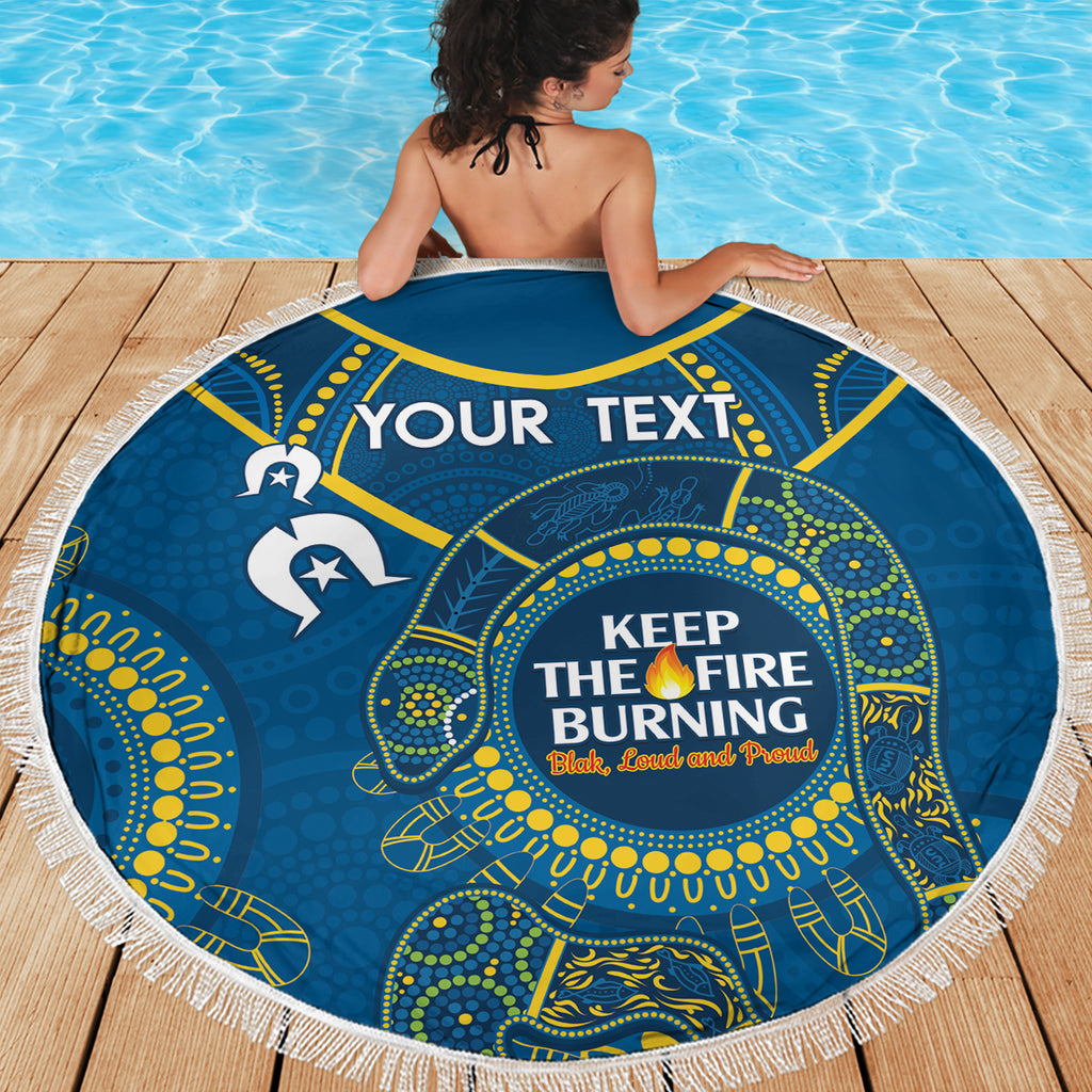 Custom NRL Eels NAIDOC Week Beach Blanket Keep The Fire Burning Indigenous Art