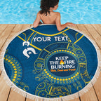 Custom NRL Eels NAIDOC Week Beach Blanket Keep The Fire Burning Indigenous Art