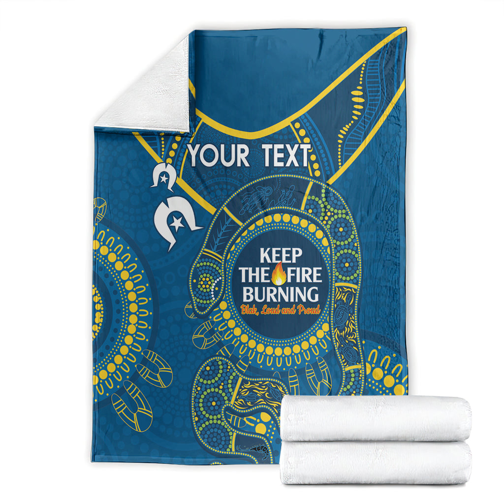 Custom NRL Eels NAIDOC Week Blanket Keep The Fire Burning Indigenous Art