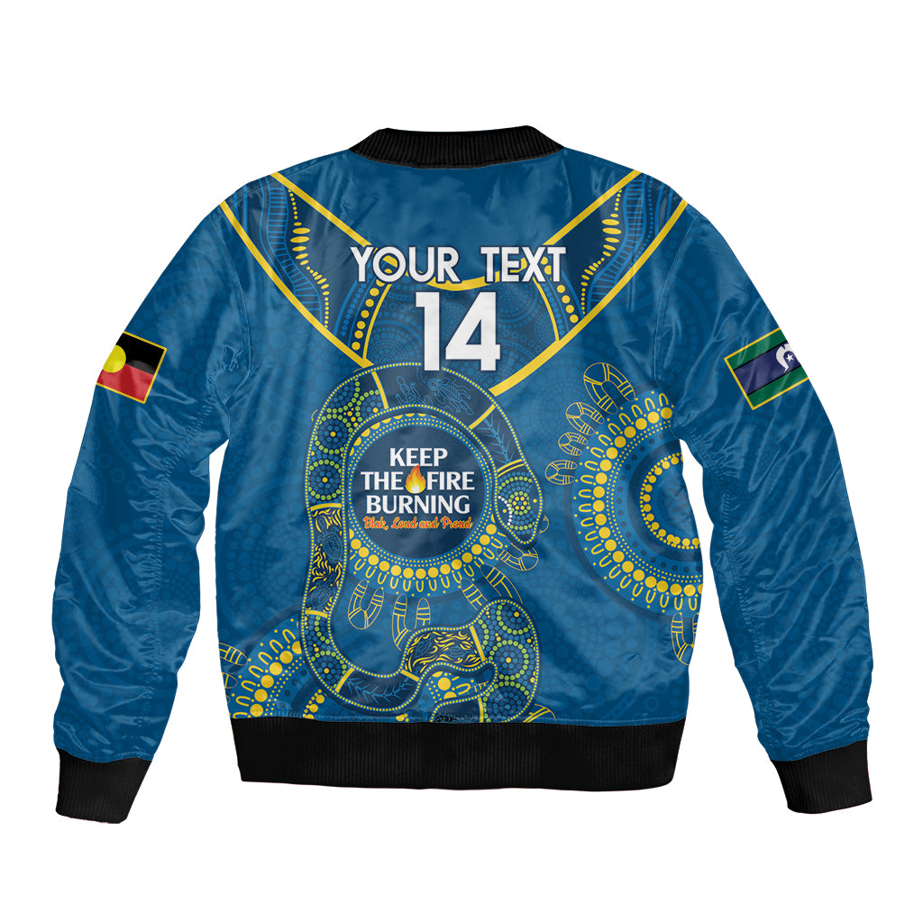 Custom NRL Eels NAIDOC Week Bomber Jacket Keep The Fire Burning Indigenous Art