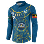 Custom NRL Eels NAIDOC Week Button Sweatshirt Keep The Fire Burning Indigenous Art