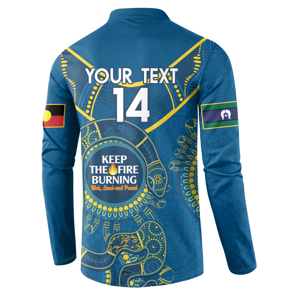 Custom NRL Eels NAIDOC Week Button Sweatshirt Keep The Fire Burning Indigenous Art
