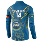 Custom NRL Eels NAIDOC Week Button Sweatshirt Keep The Fire Burning Indigenous Art