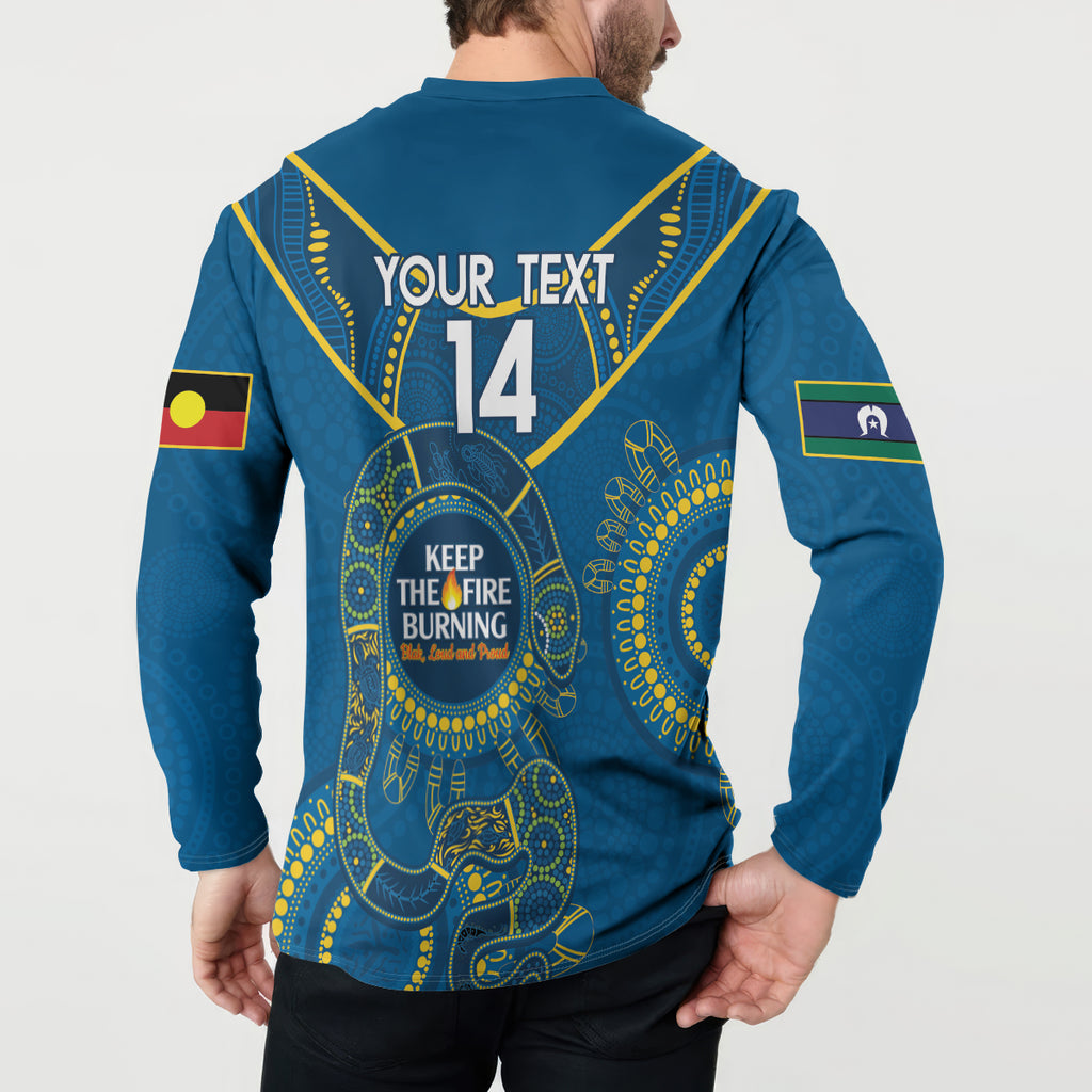 Custom NRL Eels NAIDOC Week Button Sweatshirt Keep The Fire Burning Indigenous Art