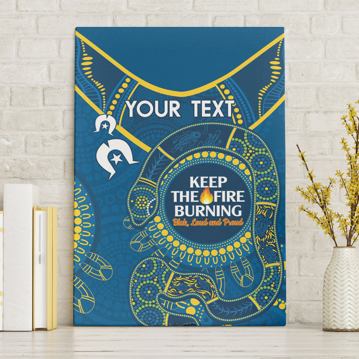 Custom NRL Eels NAIDOC Week Canvas Wall Art Keep The Fire Burning Indigenous Art