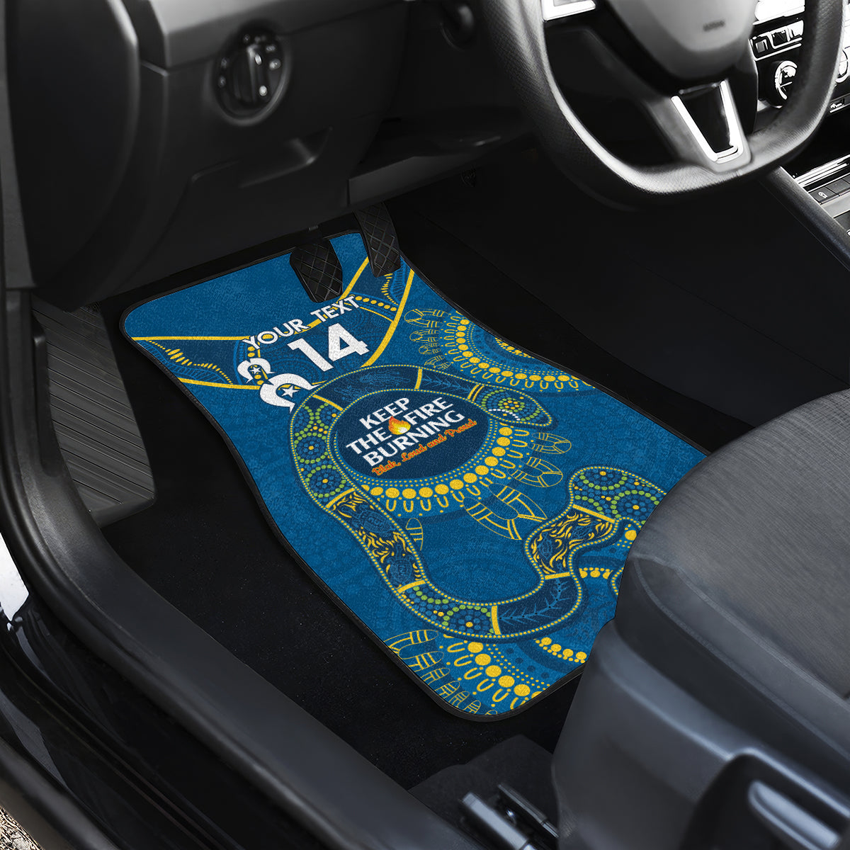 Custom NRL Eels NAIDOC Week Car Mats Keep The Fire Burning Indigenous Art